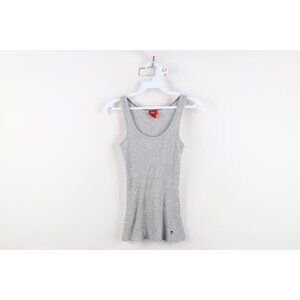 Vtg Y2K Mossimo Surfing Womens XS Babydoll Thermal Ribbed Knit Tank Top T-Shirt